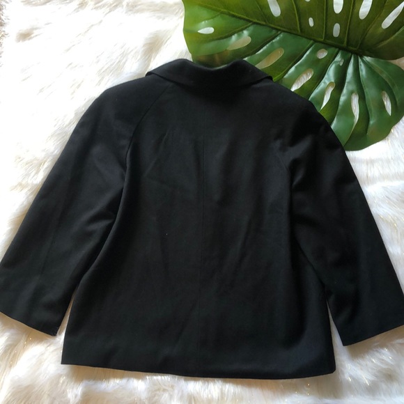 Talbots Wool Black Blazer Sz. 6 1/2 Sleeve Lined - Picture 5 of 6